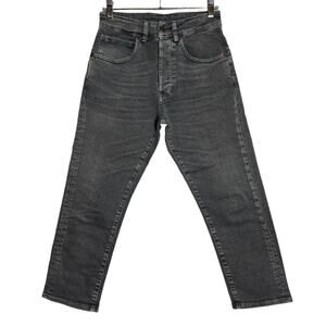 6397 Shorty Jeans High Rise Crop SIZE 24 OD Grey Button Fly Made in Italy